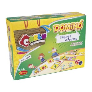 JOGO DOMINO FIGURAS E FRUTAS 28 PEÇAS CARLU