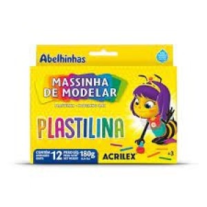 MASSA DE MODELAR PLASTILINA 180G 12 CORES