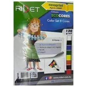 BLOCO COLOR SET 120G A4 8 CORES 24FOLHAS