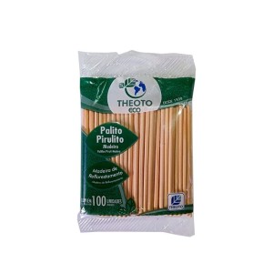 PALITO/ESPETO DE MADEIRA SEM PONTA MEDIO C/100