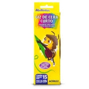 GIZ DE CERA CURTO 15 CORES - ACRILEX