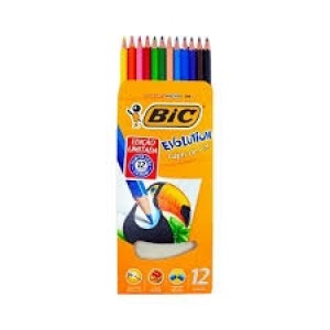 LÁPIS DE COR 12 CORES EVOLUTION SEXTAVADO BIC