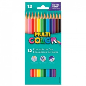 LÁPIS DE COR 12 CORES SEXTAVADO - MULTICOLOR