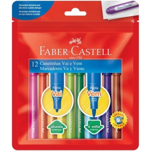 CANETINHA VAI E VEM 12 CORES FABER CASTELL