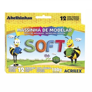 MASSA DE MODELAR 12 CORES SOFT - ACRILEX