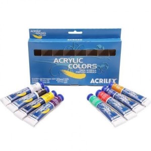 TINTA ACRÍLICA COLORS 8 CORES - ACRILEX